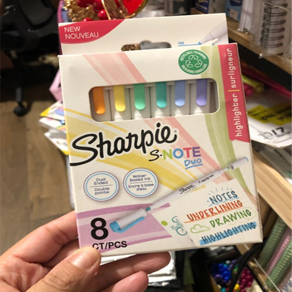Bút dạ quang 2 đầu Sharpie S.note Duo 8 màu (Hộp)