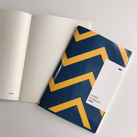 Vở Crabit Dotted Notebook - Vở kẻ chấm bi - Xanh biển vàng (1618)